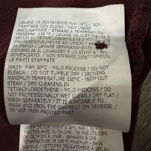 Moncler Polo Mens EU XXL Burgundy Short Sleeve Shirt Logo Patch designer Cotton - Picture 10 of 12